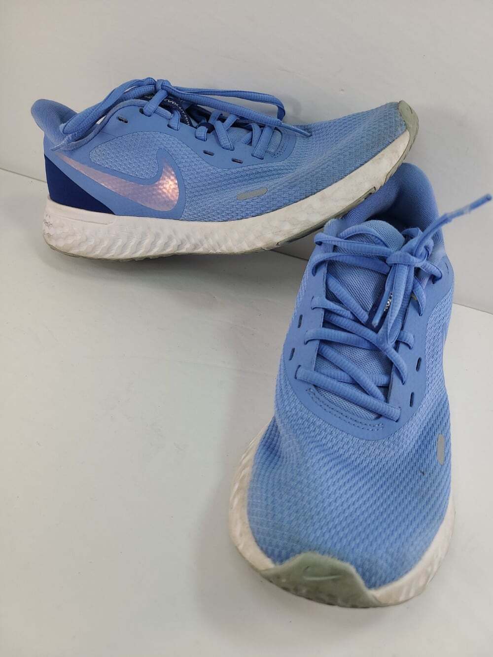 Nike Womens Revolution 5 CZ8663-400 Blue Lace Up Low Top Running Shoes Size 9